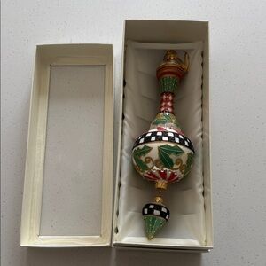 MacKenzie-Childs White Holly Drop Holiday Ornament